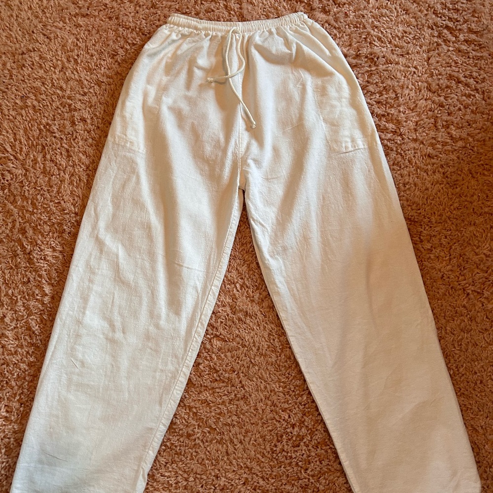 Bamboo House White Linen Pants